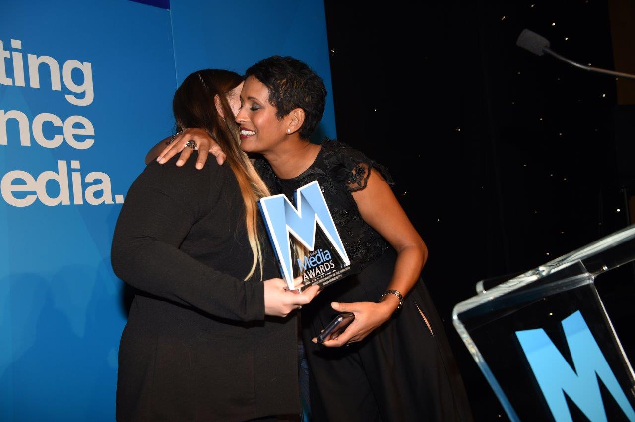 Naga Munchetty accepted the award from amabassadors of the charity CLIC Sargent