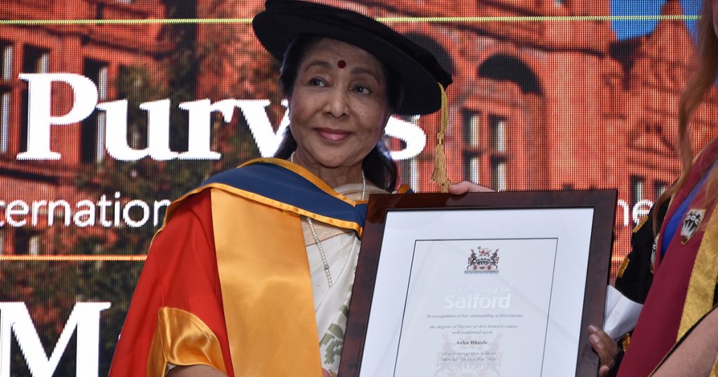 Asha Bhosle Receives Honorary Degree from University of Salford